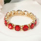 Madeline Love Gold, Red Round Stone Cluster Beaded Stretch Evening Bracelet - Bracelets