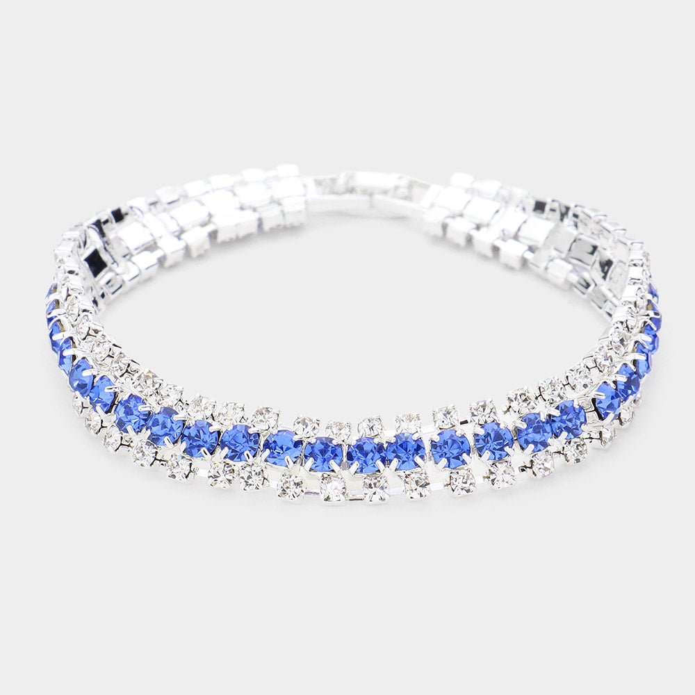 Madeline Love Blue Crystal Rhinestone Evening Bracelet