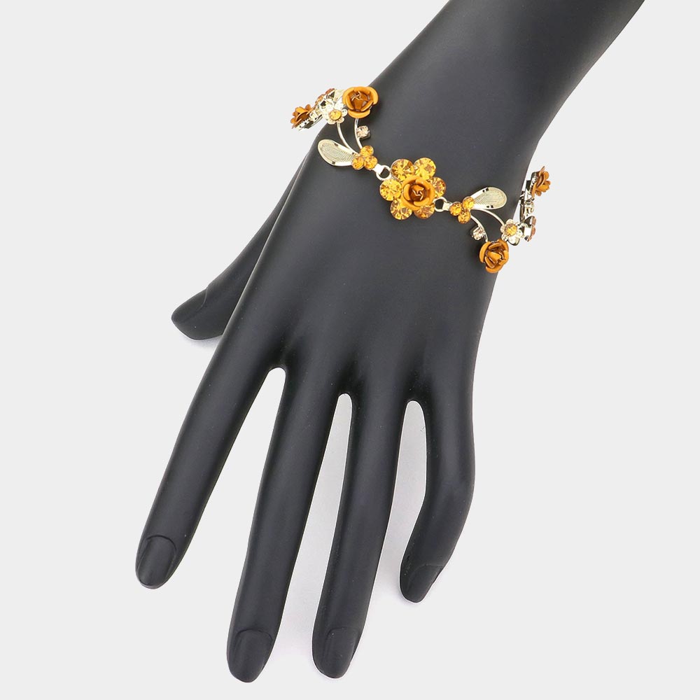 Madeline Love Gold Rose Wrap Evening Bracelet - Bracelets