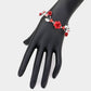 Madeline Love Red, Silver Rose Wrap Evening Bracelet - Bracelets