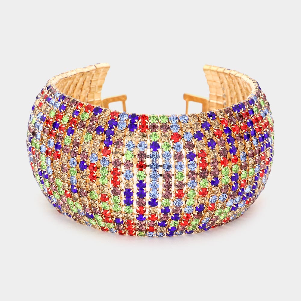 Madeline Love Multi 15Lines Rhinestone Evening Bracelet