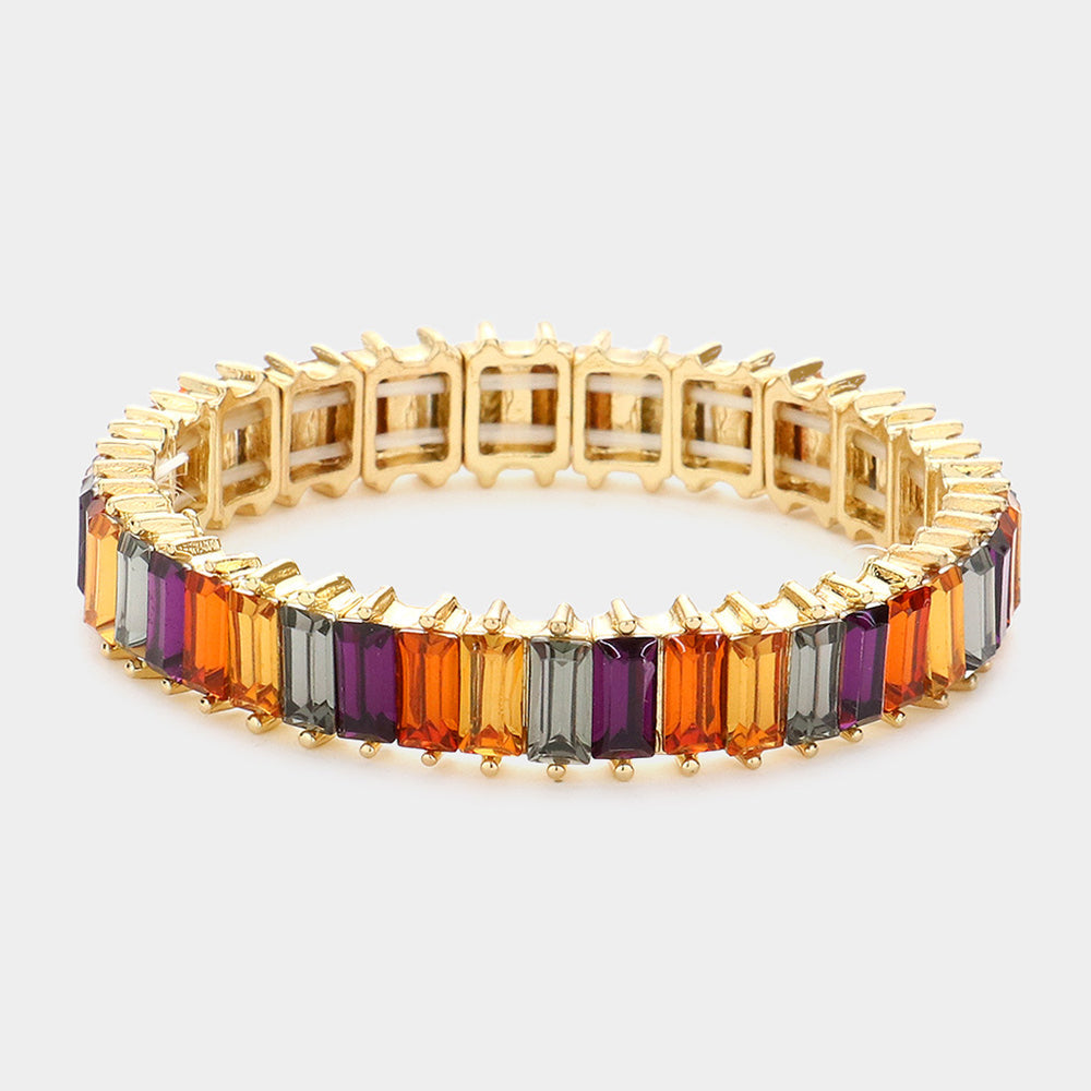Madeline Love Multi Baguette Stone Stretch Evening Bracelet - Bracelets