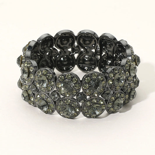 Madeline Love Black Diamond Crystal Rhinestone Stretch Evening Bracelet - Bracelets