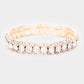 Madeline Love Clear, Rose Gold Crystal Rhinestone Stretchable Bracelet - Bracelets