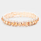 Madeline Love Peach, Rose Gold Crystal Rhinestone Stretchable Bracelet - Bracelets