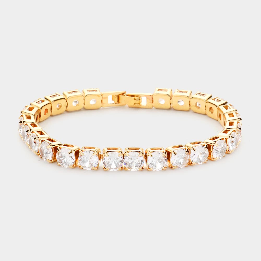 Madeline Love Gold Round CZ Evening Bracelet - Bracelets