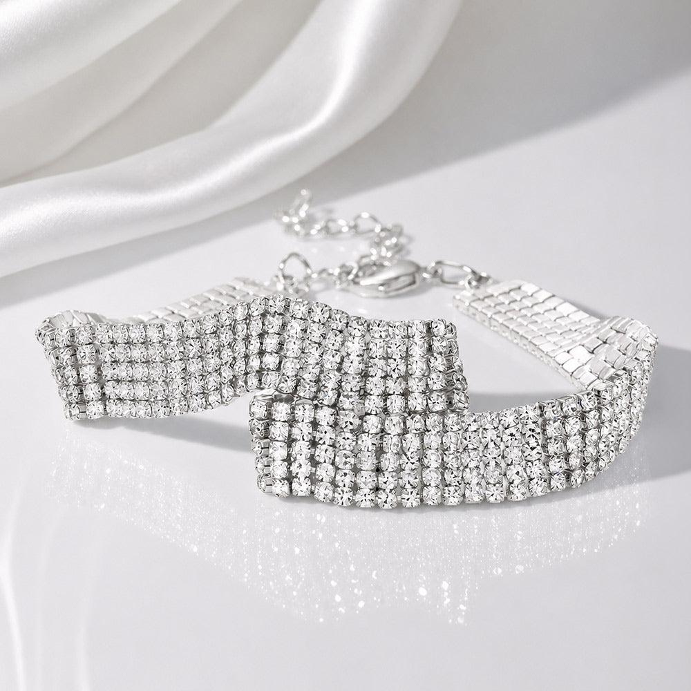 Madeline Love Silver CZ Stone Pave Evening Bracelet