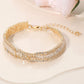 Madeline Love Clear, Gold Baguette CZ Stone Embellished Evening Bracelet - Bracelets - desc