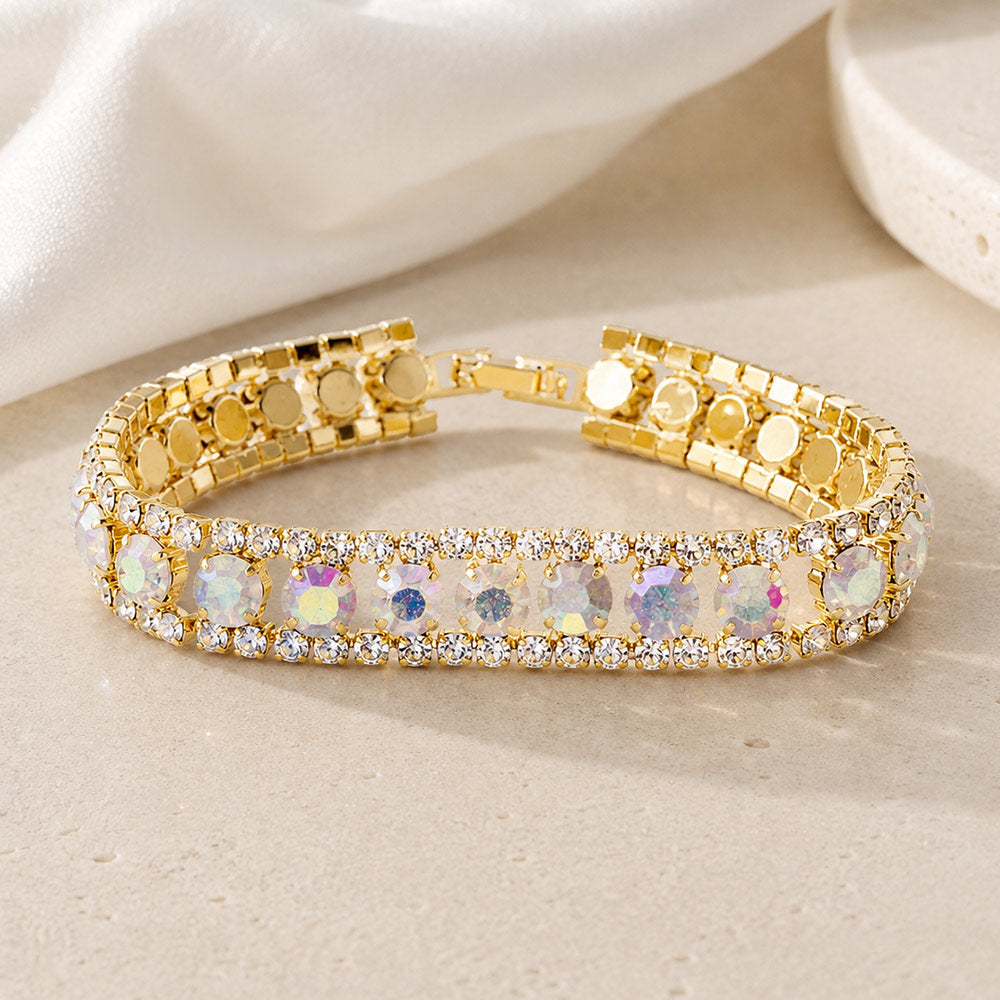 Madeline Love AB Round Crystal Rhinestone Evening Bracelet