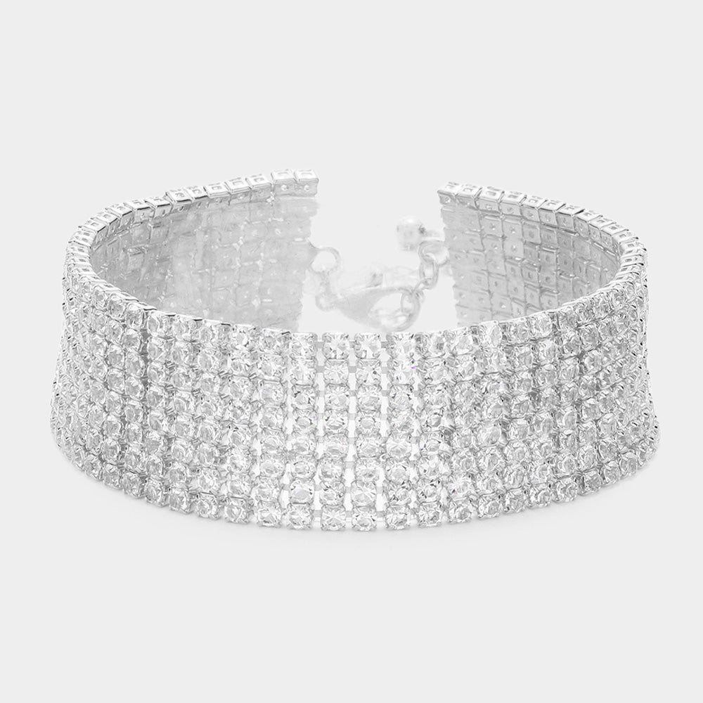 Madeline Love Rhodium CZ Stone Pave Evening Bracelet