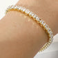 Madeline Love Clear, Gold Round CZ Stone Tennis Chain Evening Bracelet