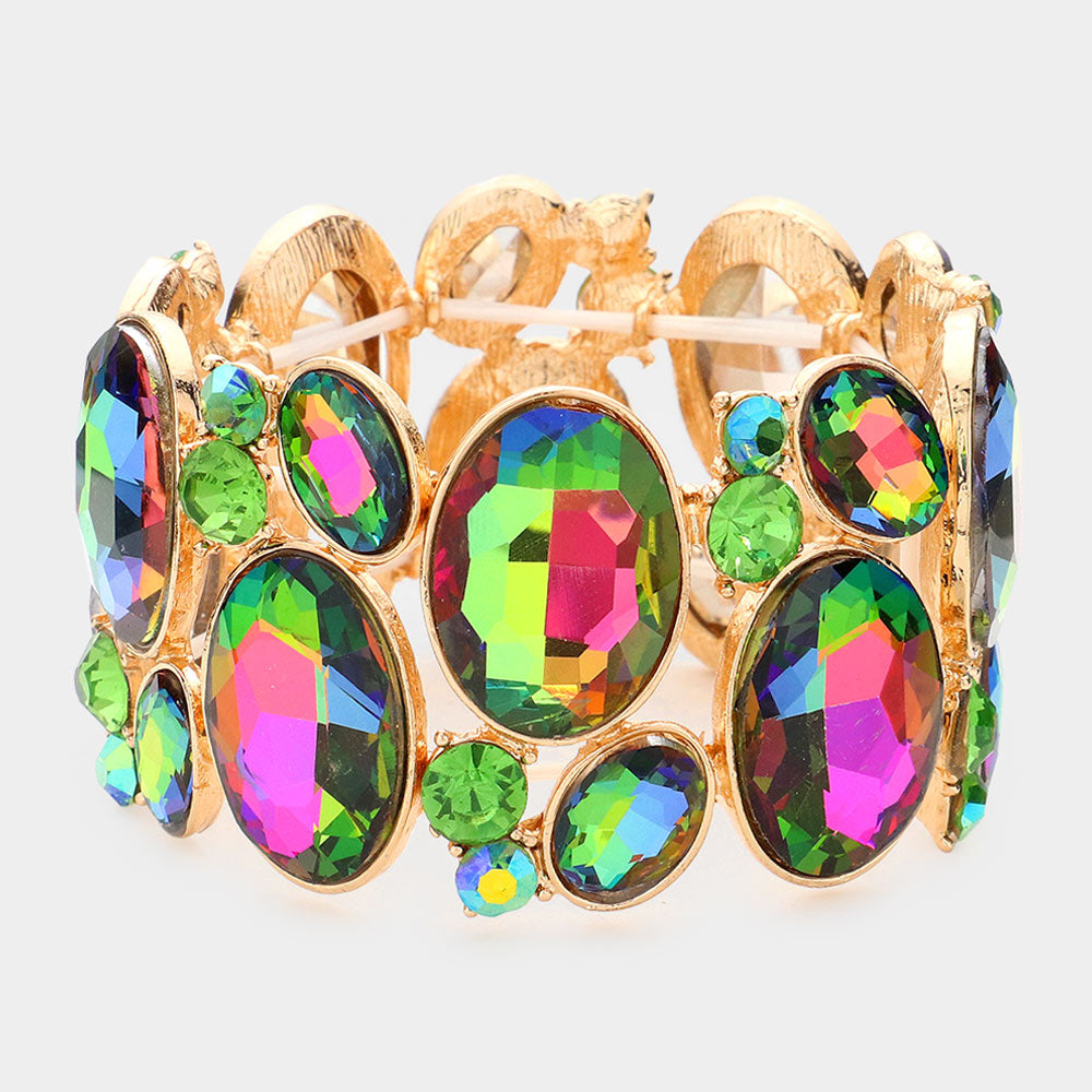 Madeline Love Default Oval Crystal Rhinestone Stretch Bracelet - Bracelets