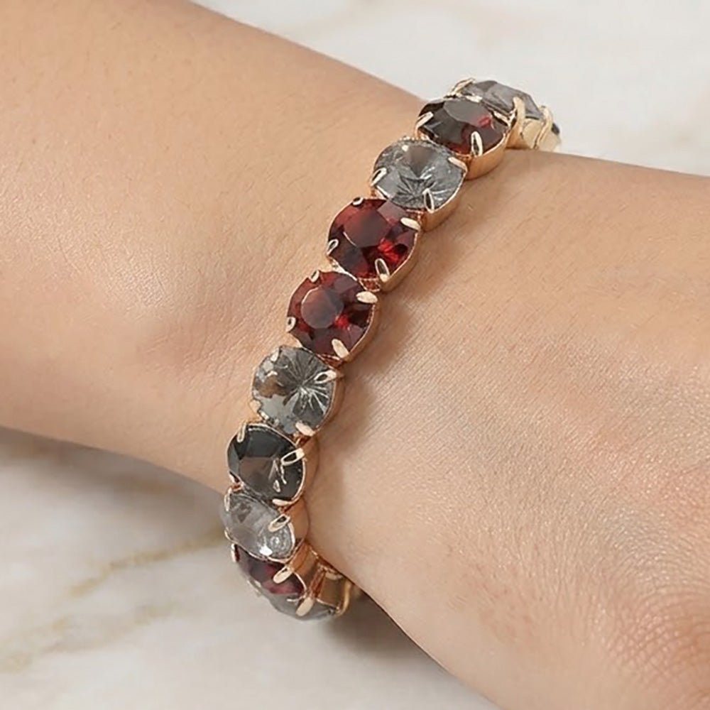 Madeline Love Multi Multicolor Round Faceted Gem Beaded Stretch Bracelet