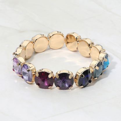 Madeline Love Multi Round Faceted Gem Beaded Stretch Evening Bracelet