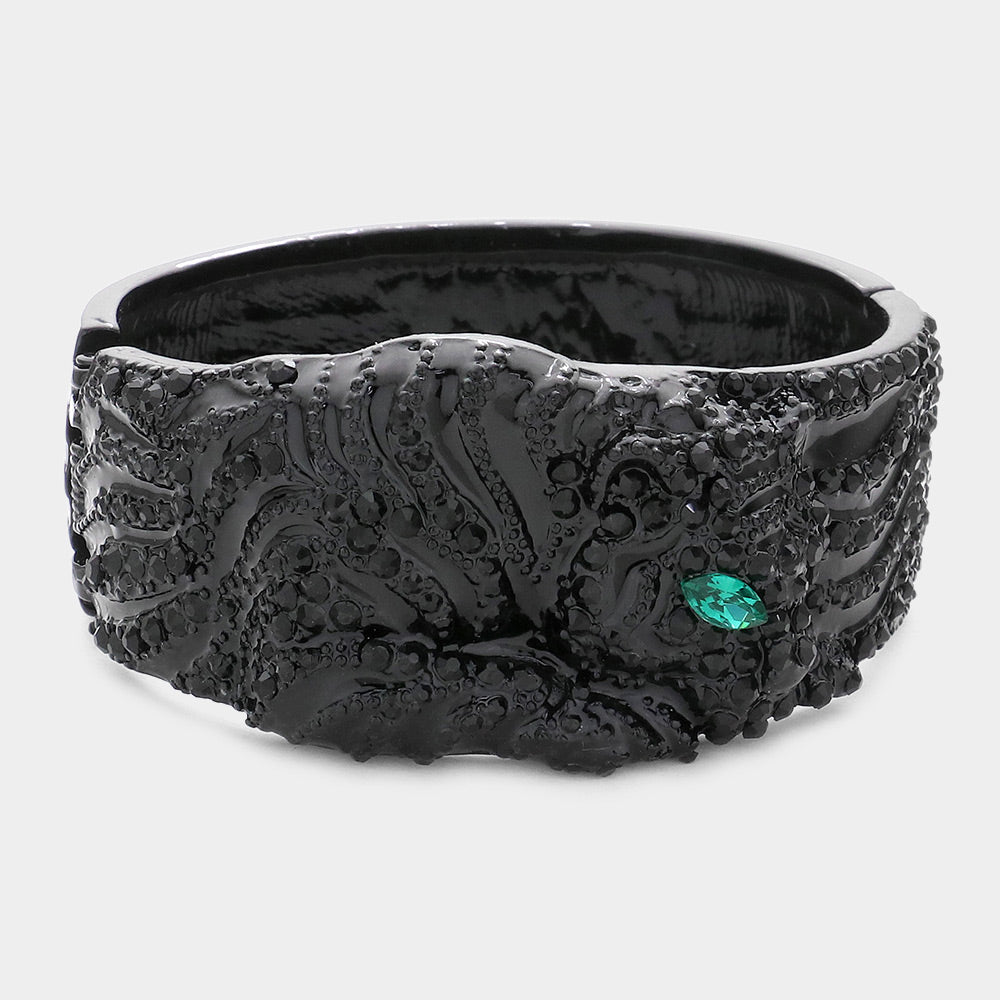 Madeline Love Black Tiger Eye Evening Hinged Bracelet - Bracelets