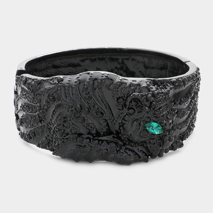 Madeline Love Black Tiger Eye Evening Hinged Bracelet - Bracelets