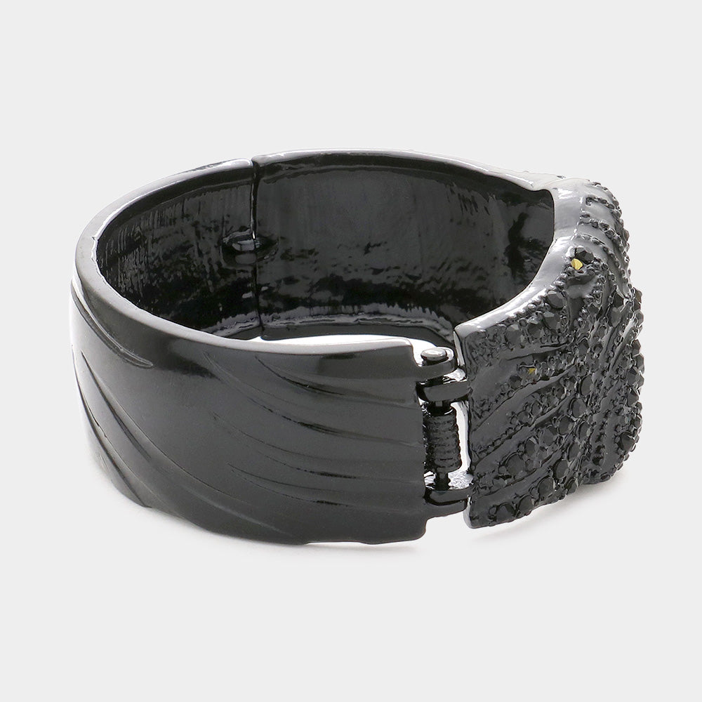 Madeline Love Black Tiger Eye Evening Hinged Bracelet - Bracelets - desc