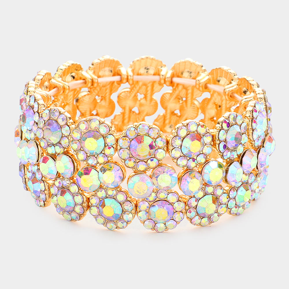 Madeline Love AB, Gold Bubble Stone Stretch Evening Bracelet