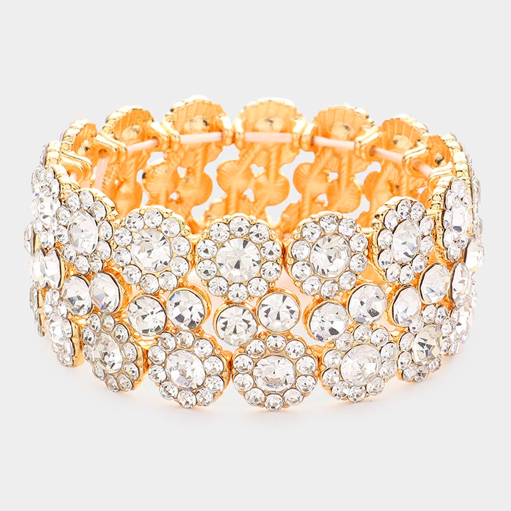 Madeline Love Gold Bubble Stone Stretch Evening Bracelet