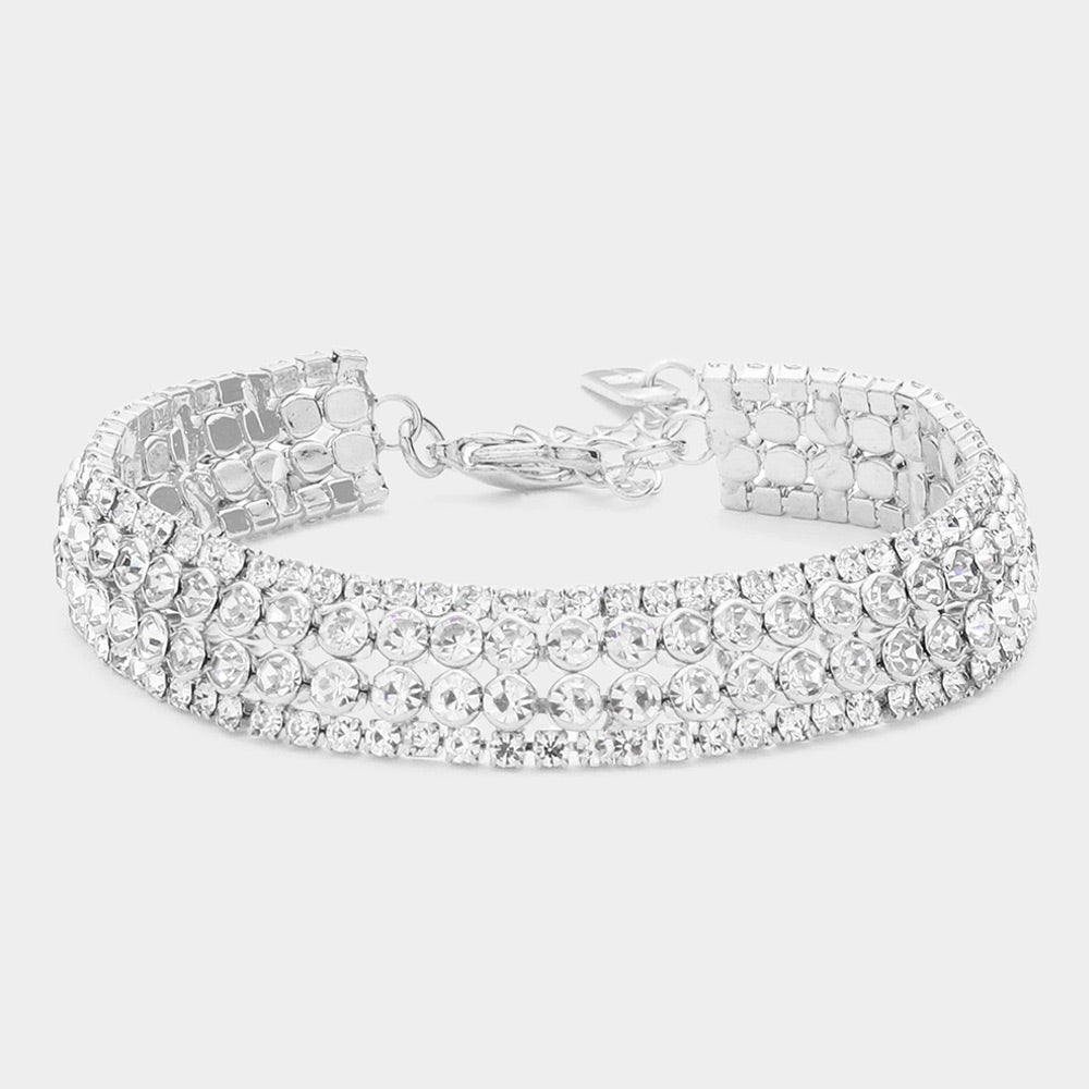 Madeline Love Silver Bubble Stone Evening Bracelet