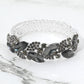 Madeline Love Black Diamond, Silver Marquise Stone Cluster Embellished Adjustable Evening Bracelet