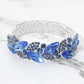 Madeline Love Light, Sapphire, Silver Marquise Stone Cluster Embellished Adjustable Evening Bracelet