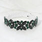 Madeline Love Emerald, Silver Marquise Stone Cluster Embellished Adjustable Evening Bracelet
