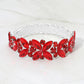 Madeline Love Red, Silver Marquise Stone Cluster Embellished Adjustable Evening Bracelet