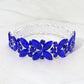 Madeline Love Sapphire, Silver Marquise Stone Cluster Embellished Adjustable Evening Bracelet