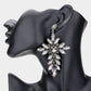 Madeline Love Black Diamond Marquise Stone Cluster Cross Dangle Evening Earrings