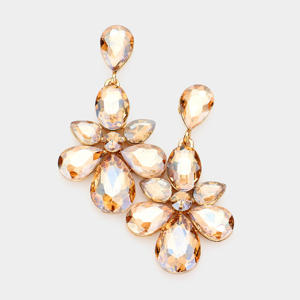 Madeline Love Lt Col Topaz Multi Stone Cluster Dangle Evening Earrings