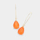 Madeline Love Coral, Neon Teardrop Stone Dangle Evening Earrings