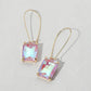 Madeline Love AB, Light, Purple Emerald Cut Stone Dangle Evening Earrings