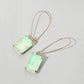 Madeline Love Light, Mint Emerald Cut Stone Dangle Evening Earrings