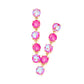 Madeline Love Coral Round Stone Link Dangle Evening Earrings - desc
