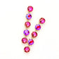 Madeline Love Fuchsia Round Stone Link Dangle Evening Earrings - desc