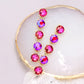 Madeline Love Fuchsia Round Stone Link Dangle Evening Earrings