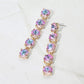 Madeline Love AB, Lavender Round Stone Link Dangle Evening Earrings