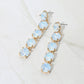 Madeline Love Blue, Opal Round Stone Link Dangle Evening Earrings