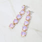 Madeline Love Lavender, Opal Round Stone Link Dangle Evening Earrings
