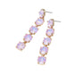 Madeline Love Lavender, Opal Round Stone Link Dangle Evening Earrings - desc
