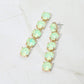 Madeline Love Mint, Opal Round Stone Link Dangle Evening Earrings