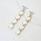 Madeline Love Opal, White Round Stone Link Dangle Evening Earrings