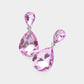 Madeline Love Silver, Violet Crystal Double Teardrop Evening Earrings