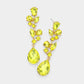 Madeline Love Gold, Yellow Teardrop Stone Dangle Evening Earrings