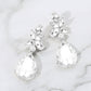 Madeline Love Silver Teardrop Stone Dangle Evening Earrings