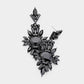 Madeline Love Jet Black Marquise Crystal Cluster Evening Earrings