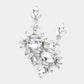 Madeline Love Rhodium Marquise Crystal Cluster Evening Earrings