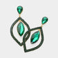 Madeline Love Emerald Teardrop Marquise Stone Accented Dangle Evening Earrings
