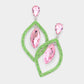 Madeline Love Pink&Green Teardrop Marquise Stone Accented Dangle Evening Earrings